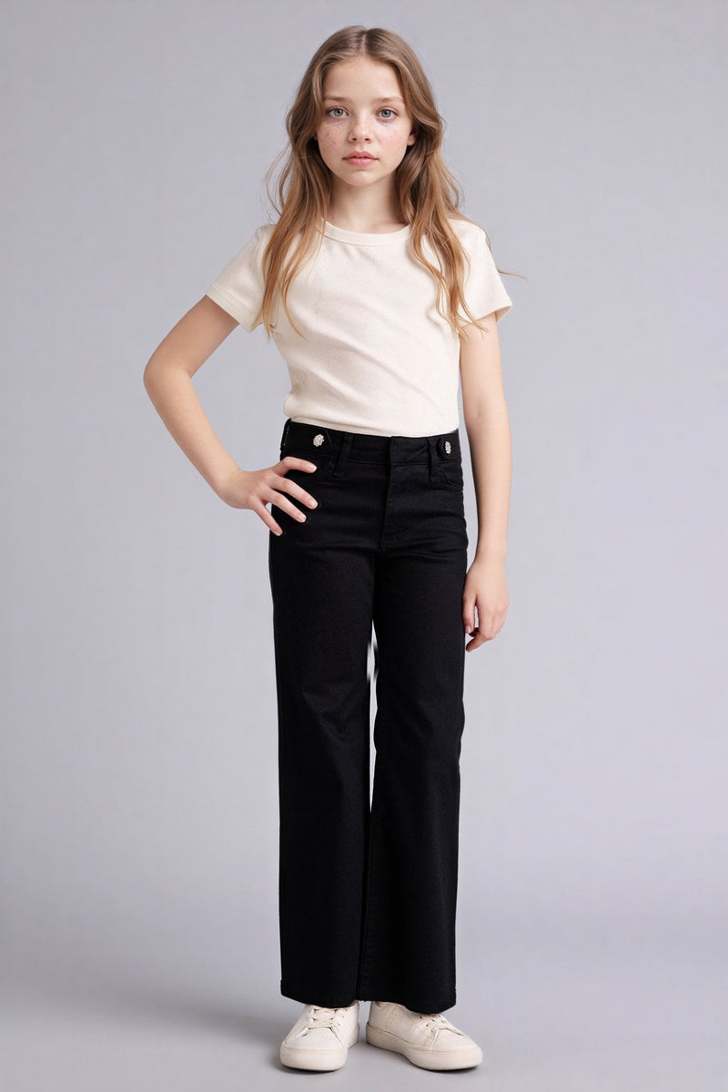 ديفاكتو بنطلون بناتي فلير فيت برجل واسع شارلستون - Image 2